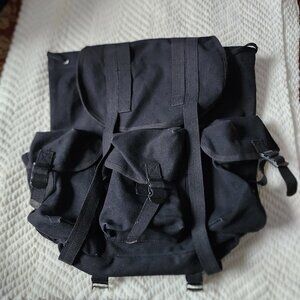 Cotton Rucksack/Backpack - Black